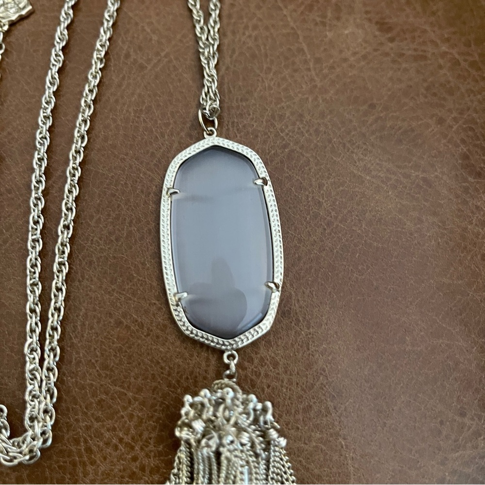 Kendra Scott Rayne Necklace with slate stone and gold - Picture 3 of 4